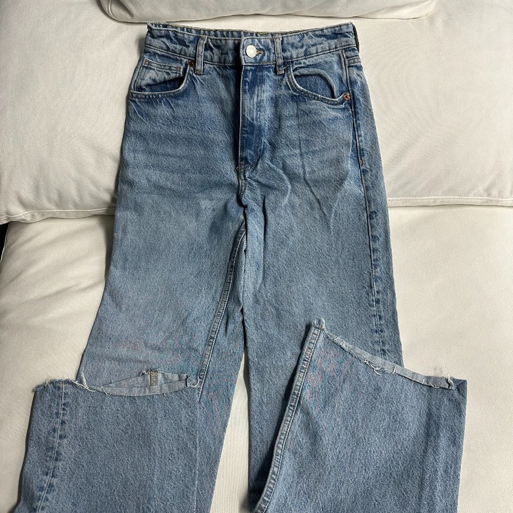 Zara high waisted wide leg jeans